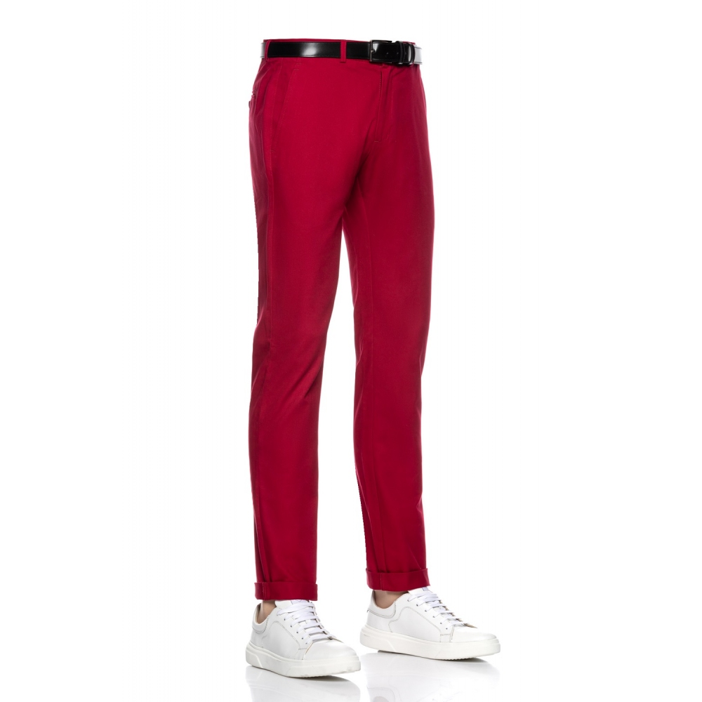 Pantaloni barbati chino grena CH001