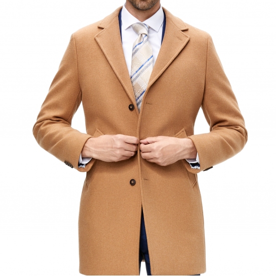 Palton barbati business slim camel B101