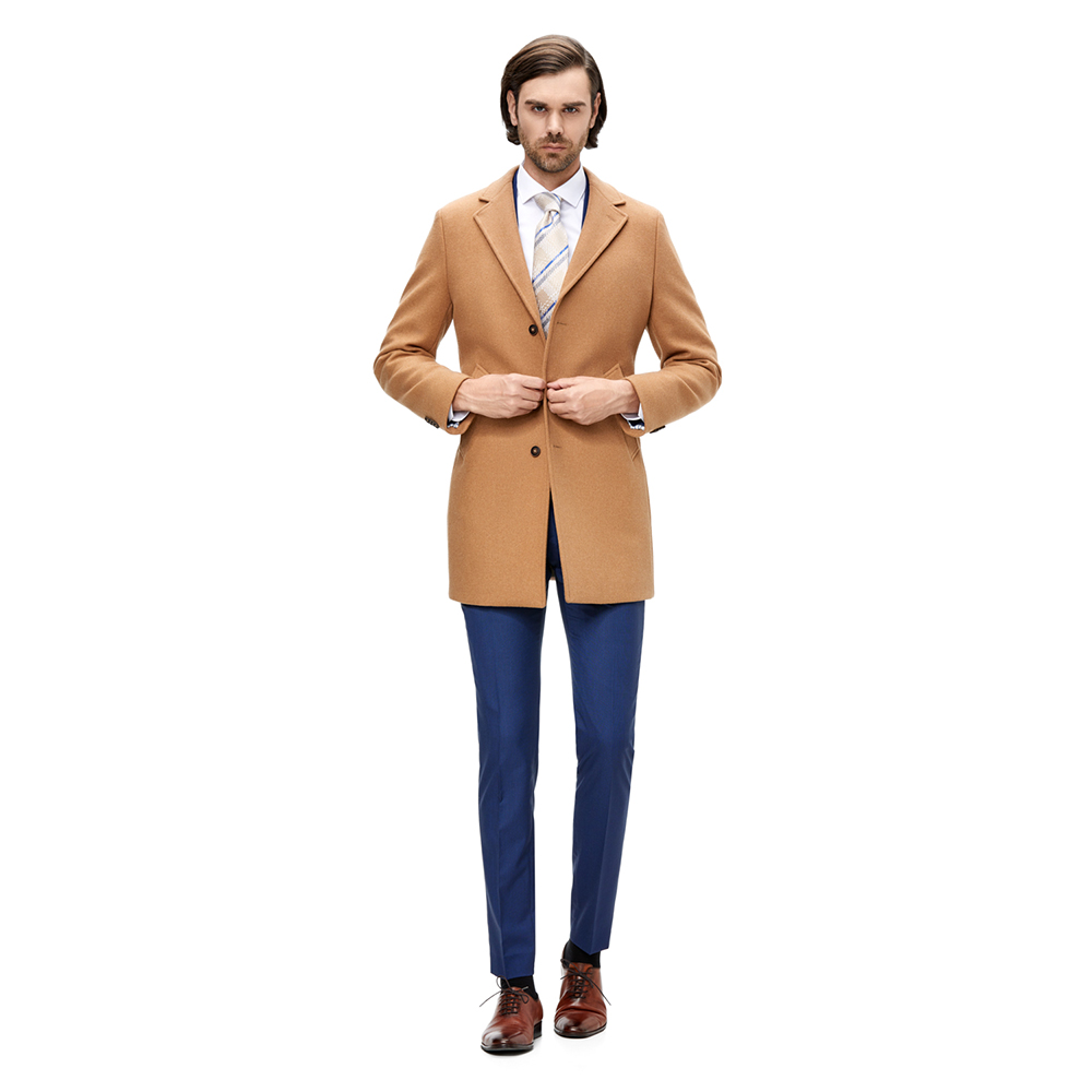 Palton barbati business slim camel B101