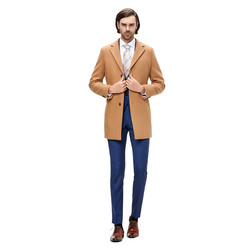 Palton barbati business slim camel B101