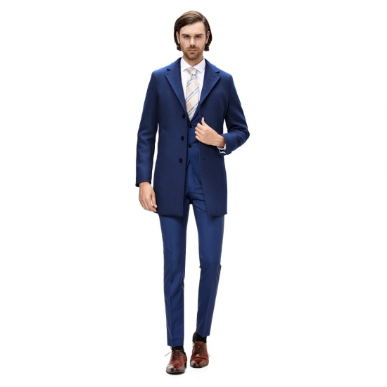 Palton barbati business slim bleumarin B109