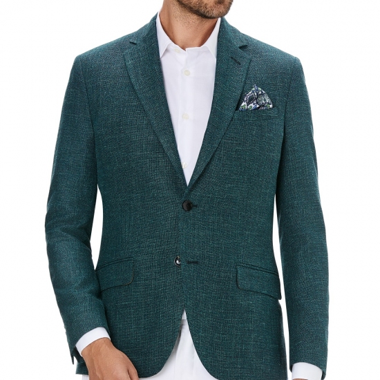 Sacou barbati casual verde slim S002B